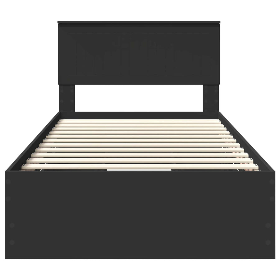 Bedframe met lade met opslag Zwart 100 x 200 cm Ingenieurshout