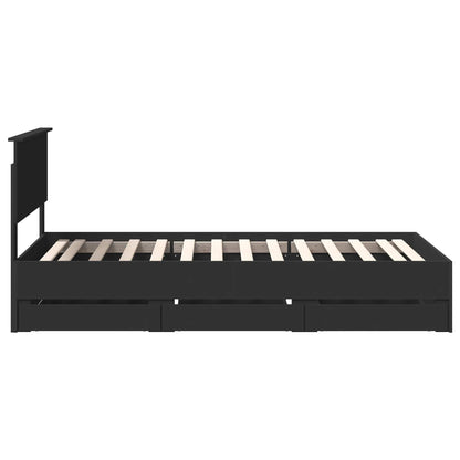 Bedframe met lade met opslag Zwart 100 x 200 cm Ingenieurshout