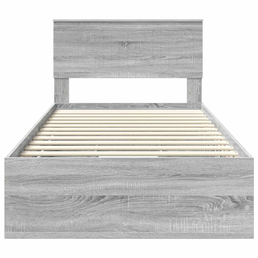 Bedframe met lade Grijs Sonoma 100 x 200 cm Ingenieurshout