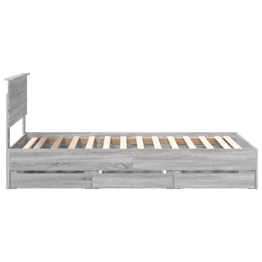Bedframe met lade Grijs Sonoma 100 x 200 cm Ingenieurshout