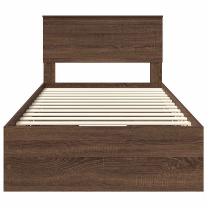 Bedframe met lade Bruin Eiken 100 x 200 cm Ingenieurshout