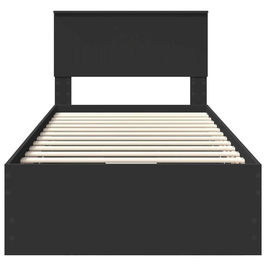 Bedframe met lade met opslag Zwart 90 x 200 cm Ingenieurshout