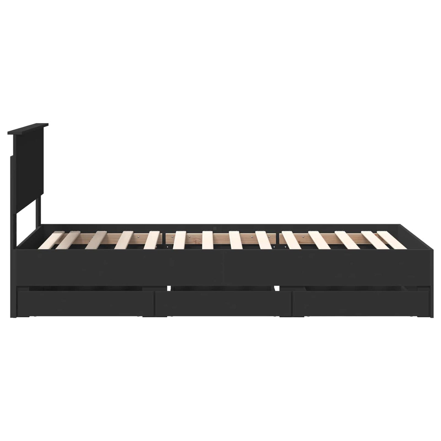 Bedframe met lade met opslag Zwart 90 x 200 cm Ingenieurshout