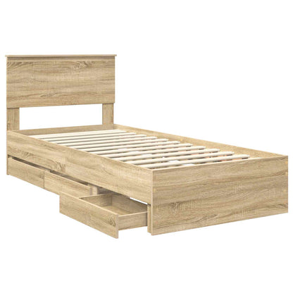 Bedframe met lade Sonoma Eiken 90 x 200 cm Ingenieurshout