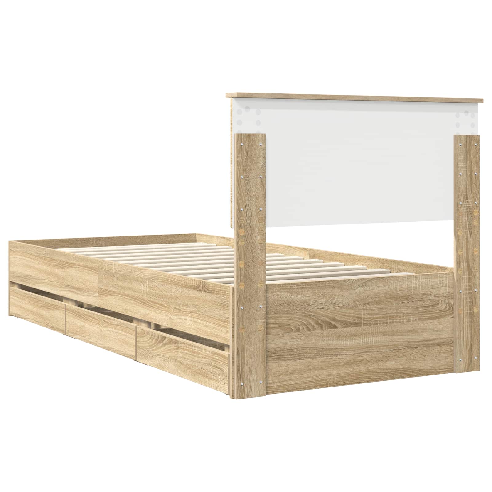 Bedframe met lade Sonoma Eiken 90 x 200 cm Ingenieurshout