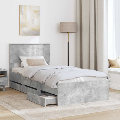 Bedframe met lade Beton Grijs 90 x 200 cm Ingenieurshout
