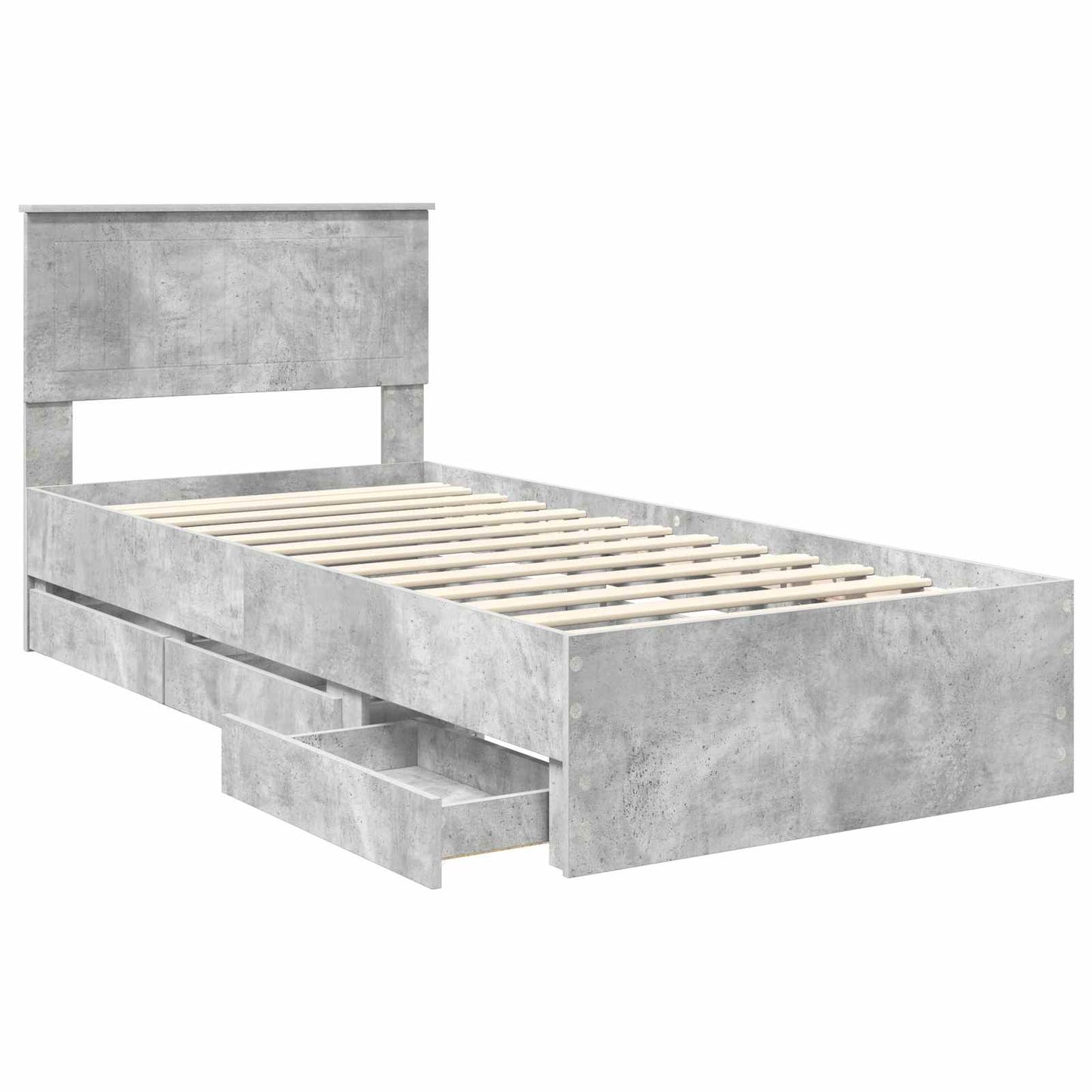Bedframe met lade Beton Grijs 90 x 200 cm Ingenieurshout