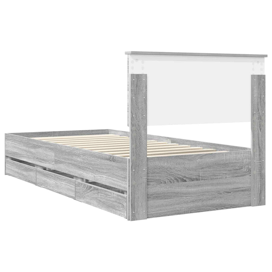Bedframe Grijs Sonoma Ingenieurshout