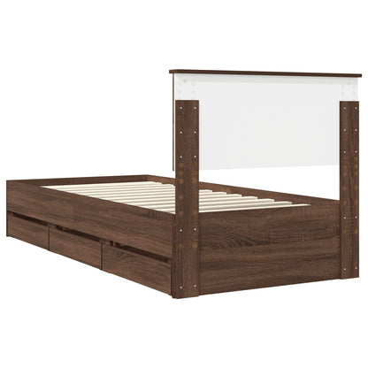 Bedframe met lade Bruin Eiken 90 x 200 cm Ingenieurshout