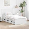 Bedframe met lade 90x190 cm wit ingenieurshout