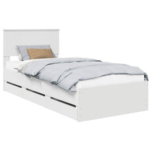 Bedframe met lade met hoofdeinde Wit 90 x 190 cm Ingenieurshout