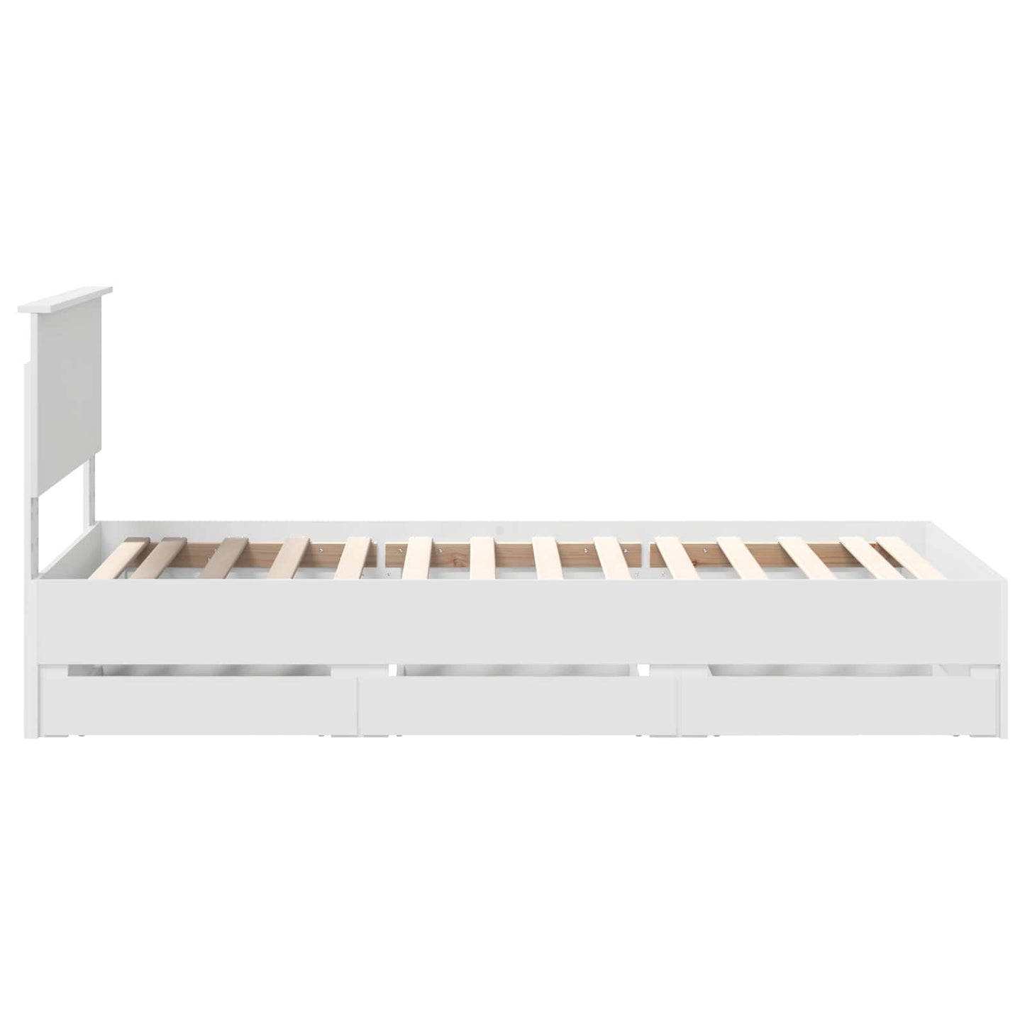 Bedframe met lade met hoofdeinde Wit 90 x 190 cm Ingenieurshout