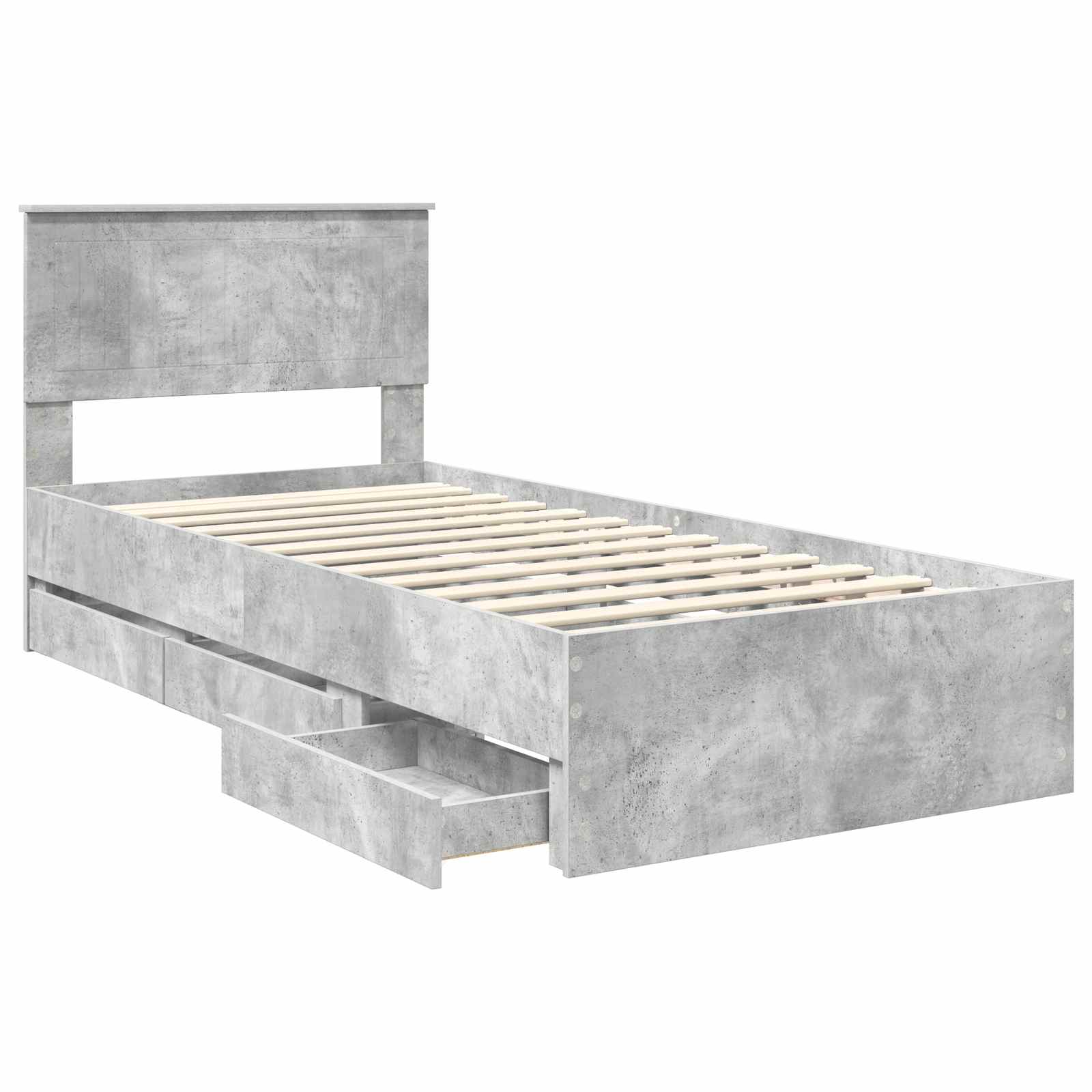 Bedframe met lade Beton Grijs 90 x 190 cm Ingenieurshout