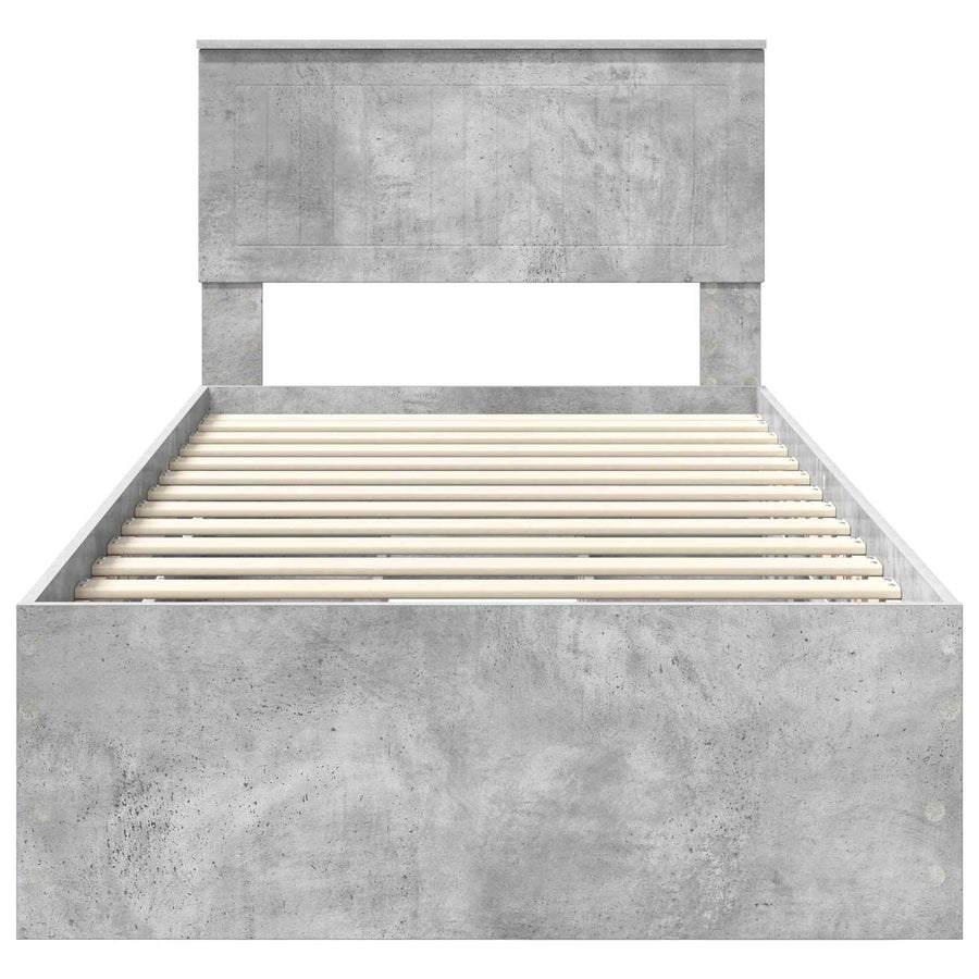 Bedframe met lade Beton Grijs 90 x 190 cm Ingenieurshout