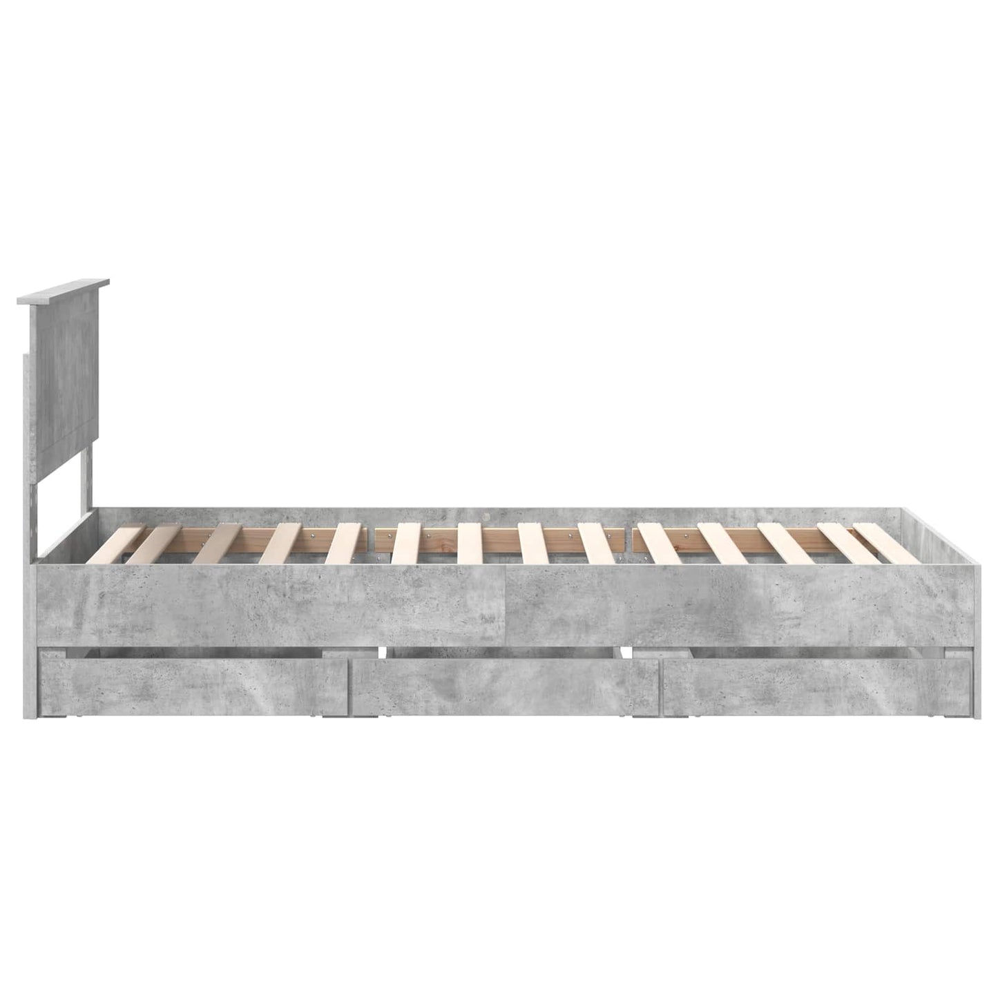 Bedframe met lade Beton Grijs 90 x 190 cm Ingenieurshout