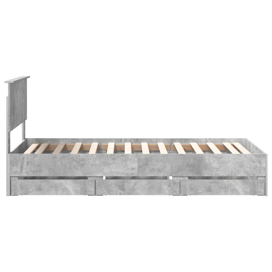 Bedframe met lade Beton Grijs 90 x 190 cm Ingenieurshout