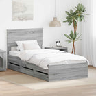Bedframe met lade 90x190 cm grijs sonoma ingenieurshout