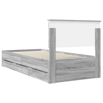 Bedframe met lade Grijs Sonoma 90 x 190 cm Ingenieurshout