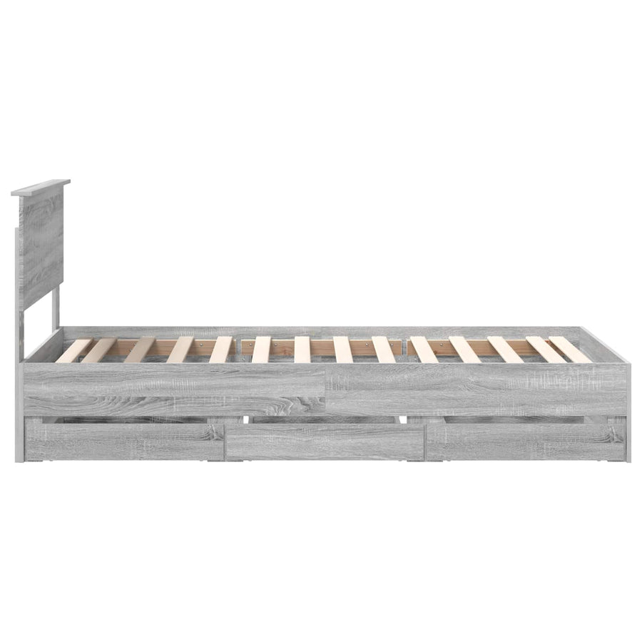 Bedframe met lade Grijs Sonoma 90 x 190 cm Ingenieurshout