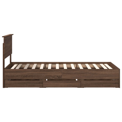 Bedframe met lade Bruin Eiken 90 x 190 cm Ingenieurshout