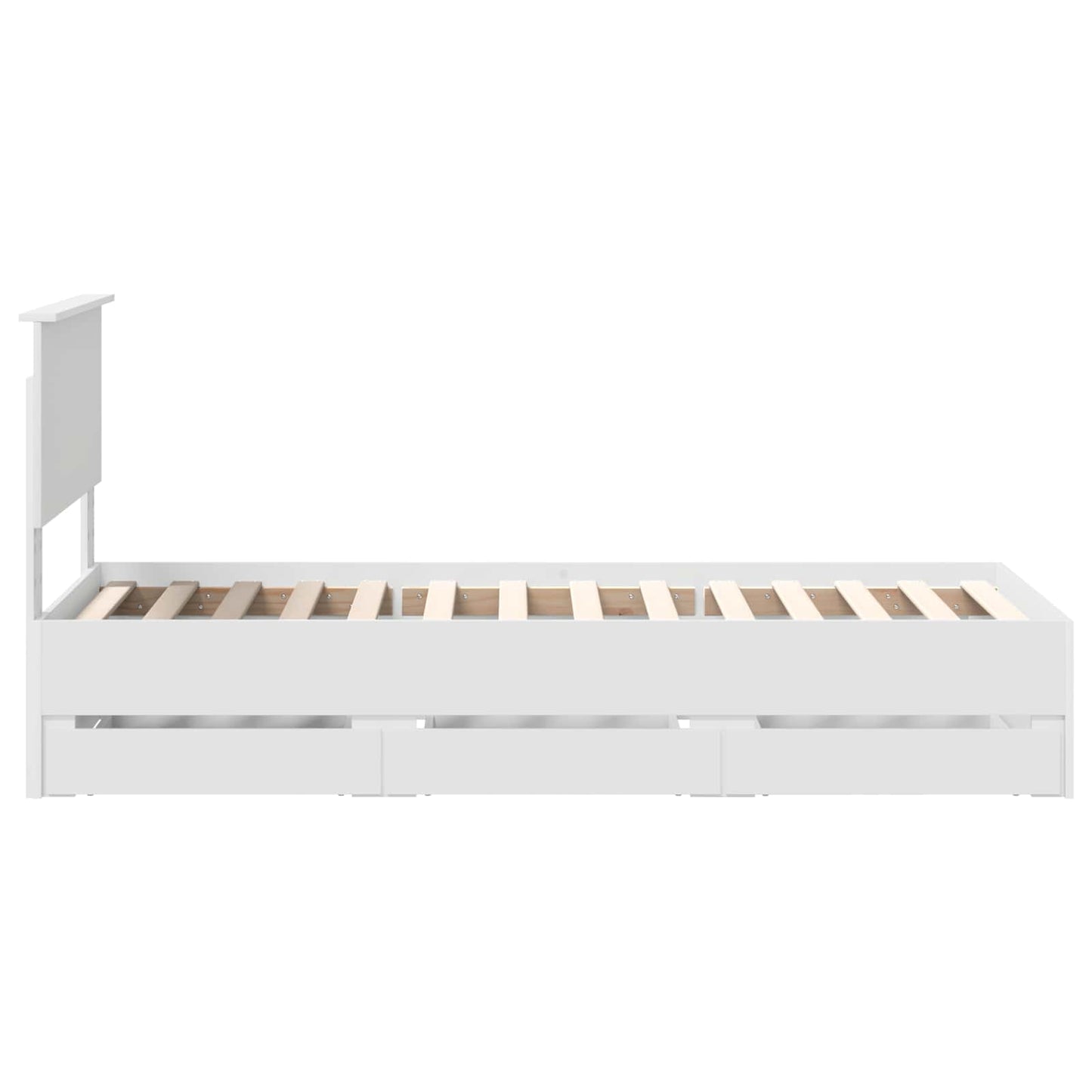Bedframe met lade met hoofdeinde Wit 75 x 190 cm Ingenieurshout