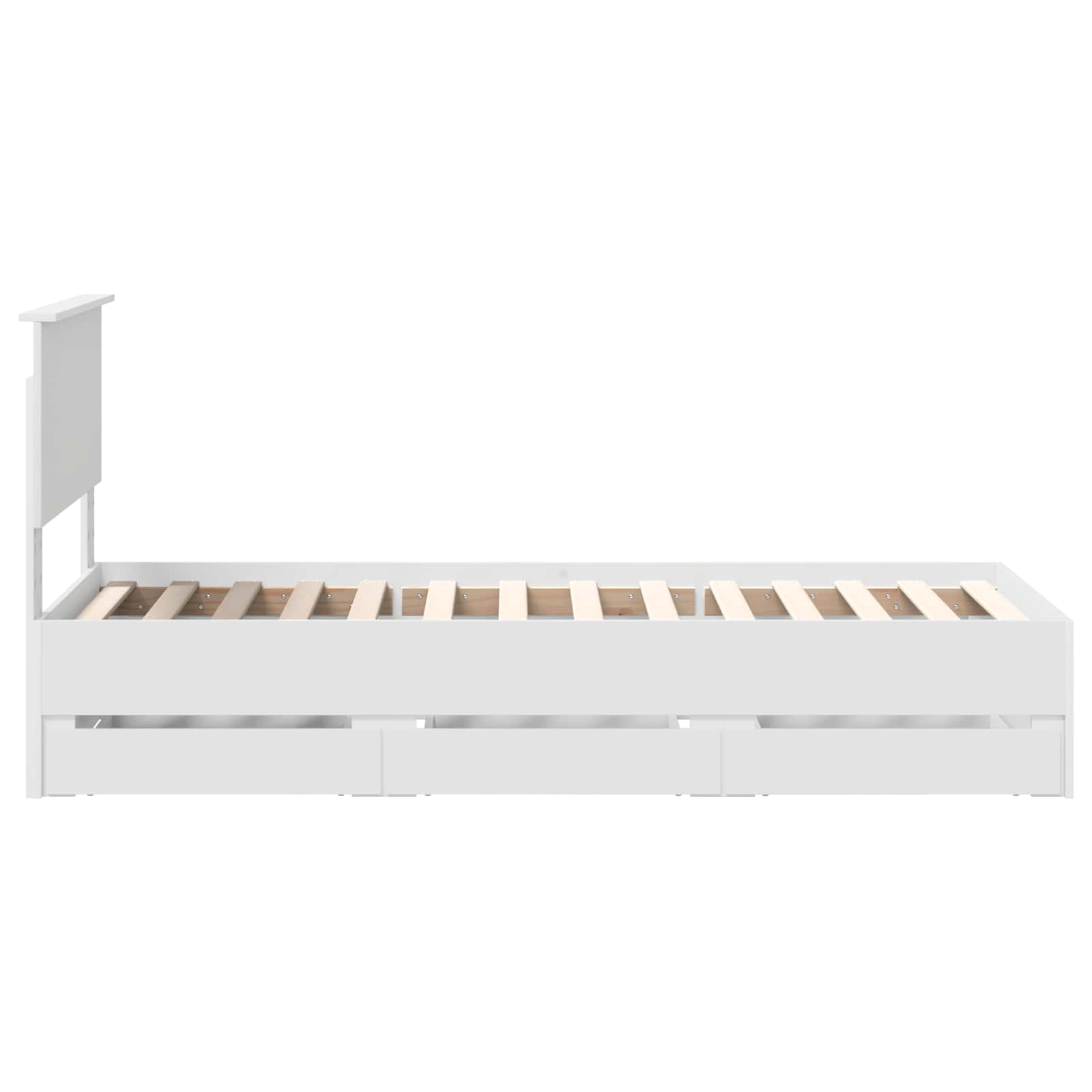 Bedframe met lade met hoofdeinde Wit 75 x 190 cm Ingenieurshout