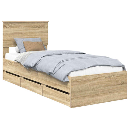 Bedframe met lade Sonoma Eiken 75 x 190 cm Ingenieurshout