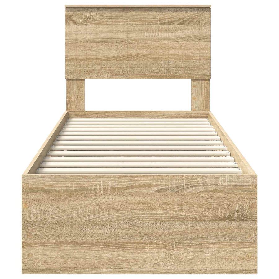 Bedframe met lade Sonoma Eiken 75 x 190 cm Ingenieurshout