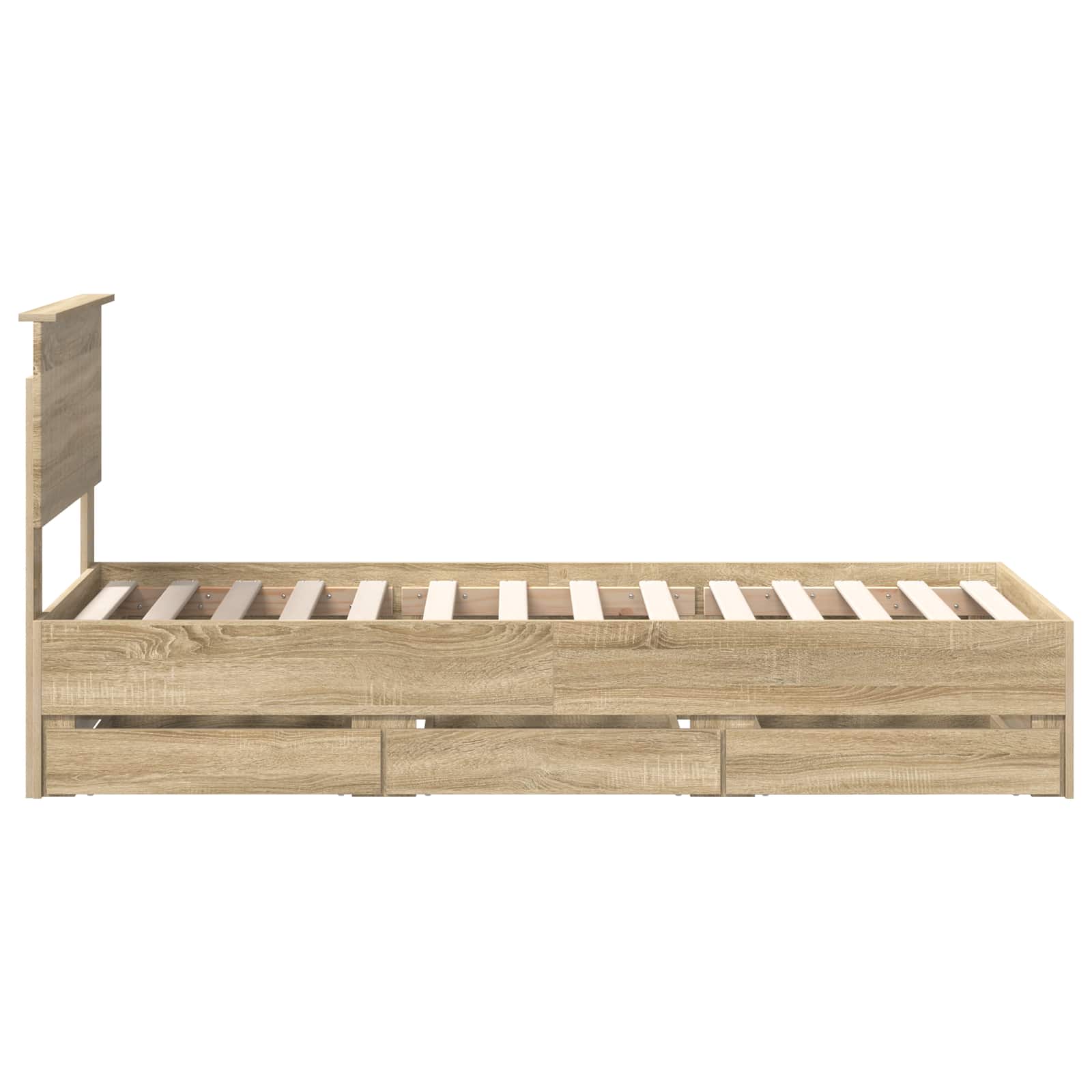 Bedframe met lade Sonoma Eiken 75 x 190 cm Ingenieurshout