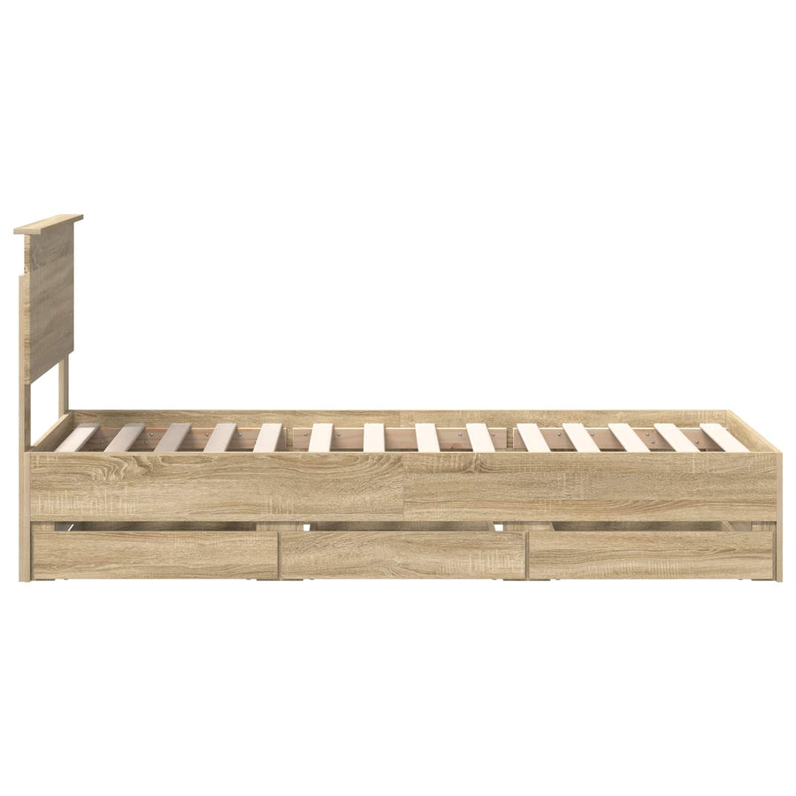 Bedframe met lade Sonoma Eiken 75 x 190 cm Ingenieurshout