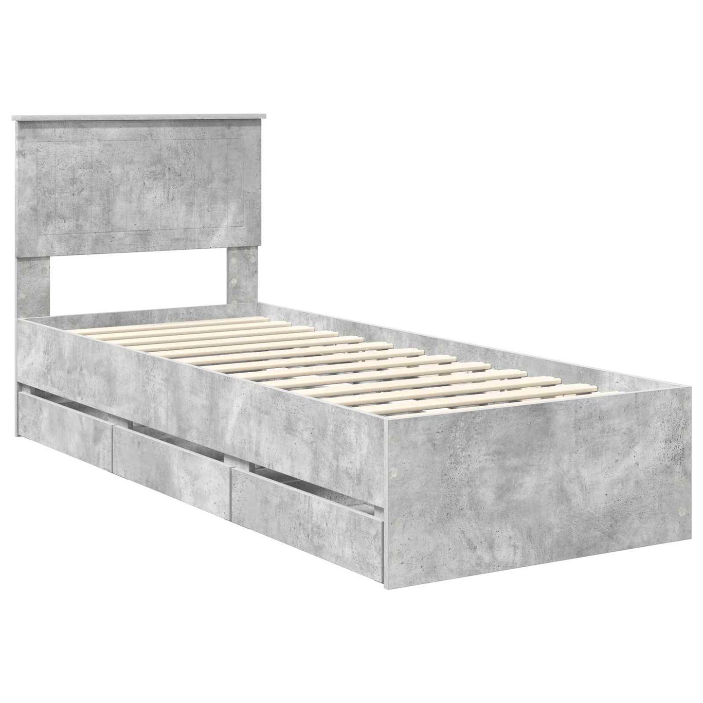 Bedframe met lade Beton Grijs 75 x 190 cm Ingenieurshout