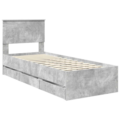 Bedframe met lade Beton Grijs 75 x 190 cm Ingenieurshout