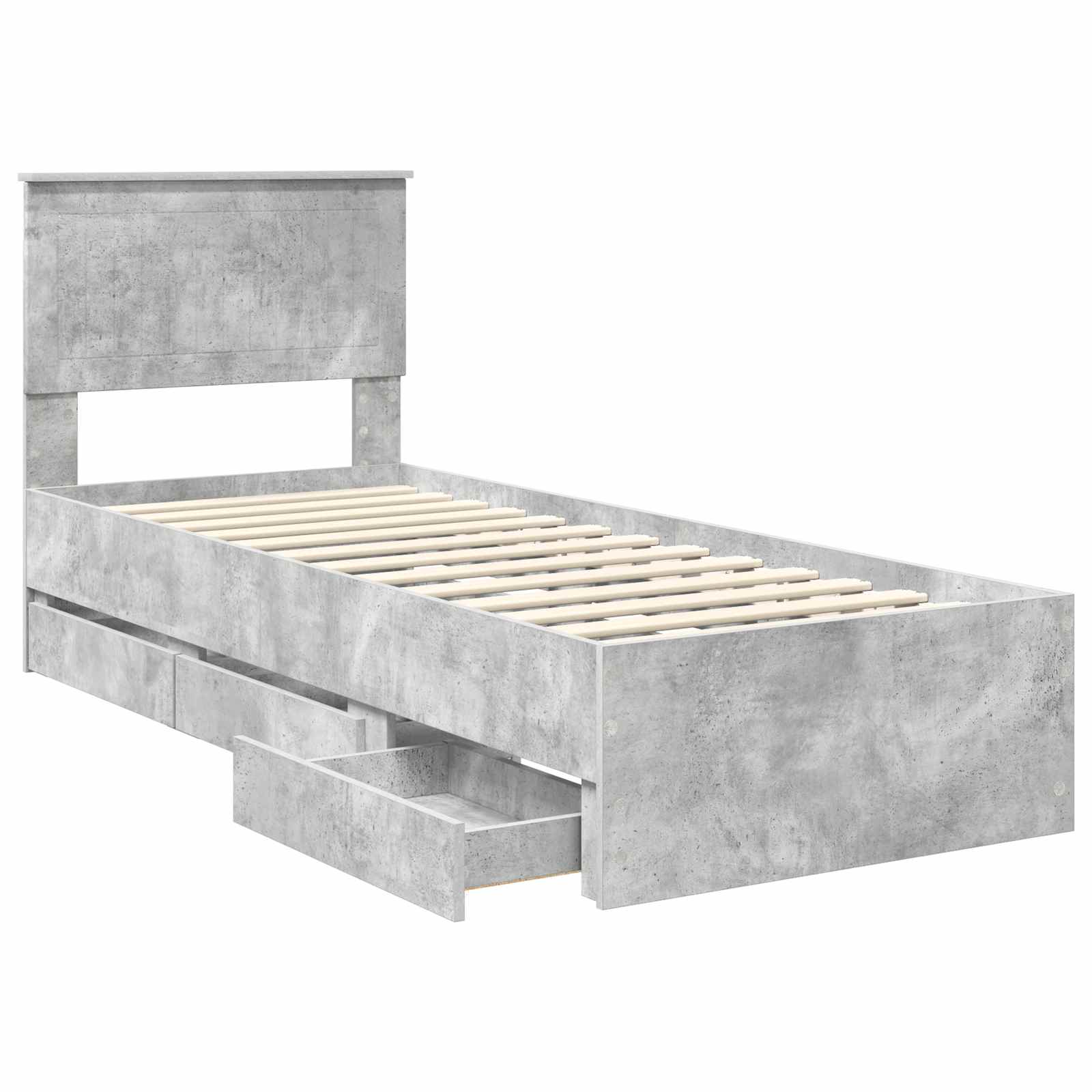 Bedframe met lade Beton Grijs 75 x 190 cm Ingenieurshout