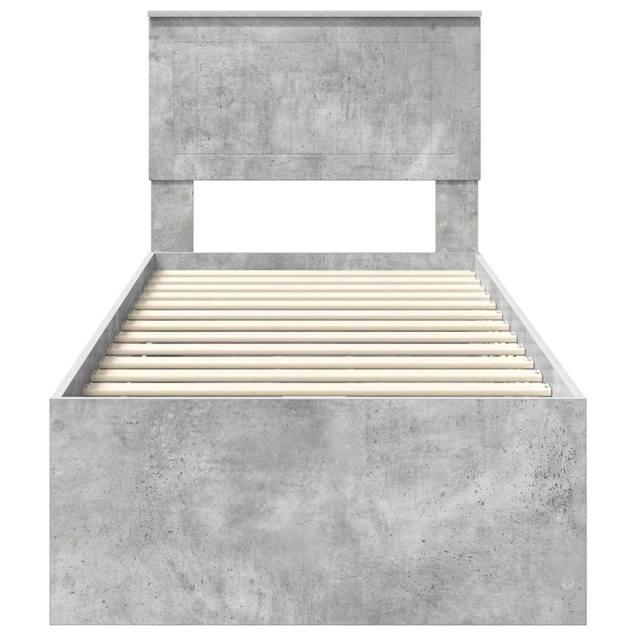 Bedframe met lade Beton Grijs 75 x 190 cm Ingenieurshout