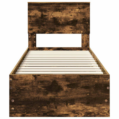 Bedframe met lade Gerookt eiken 75 x 190 cm Ingenieurshout
