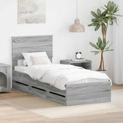 Bedframe met lade grijs 75 x 190 cm