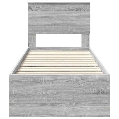Bedframe met lade Grijs Sonoma 75 x 190 cm Ingenieurshout