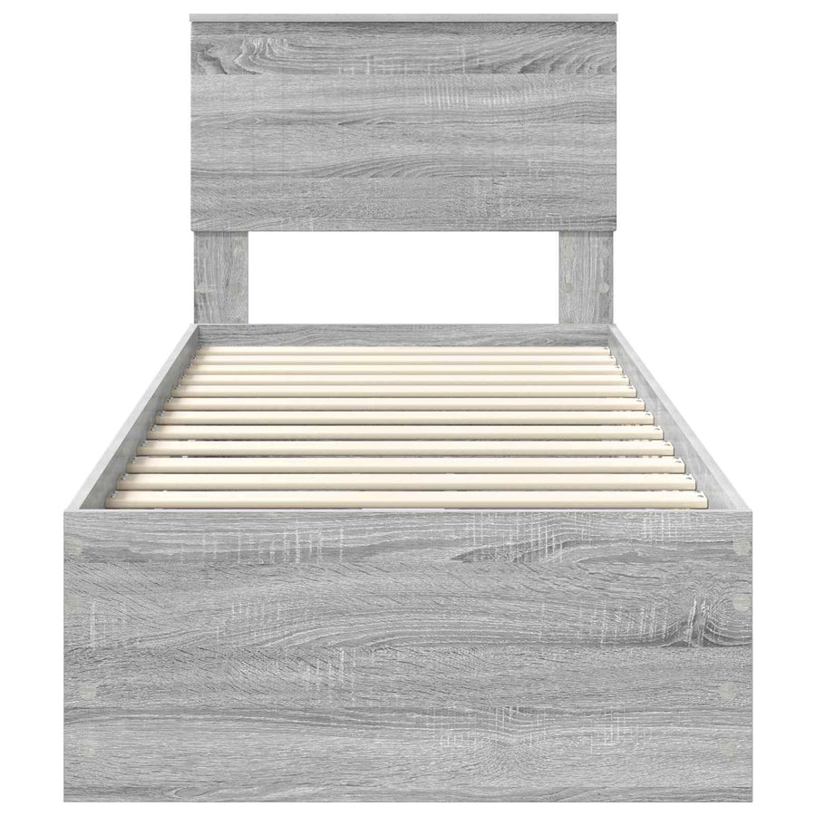 Bedframe met lade Grijs Sonoma 75 x 190 cm Ingenieurshout