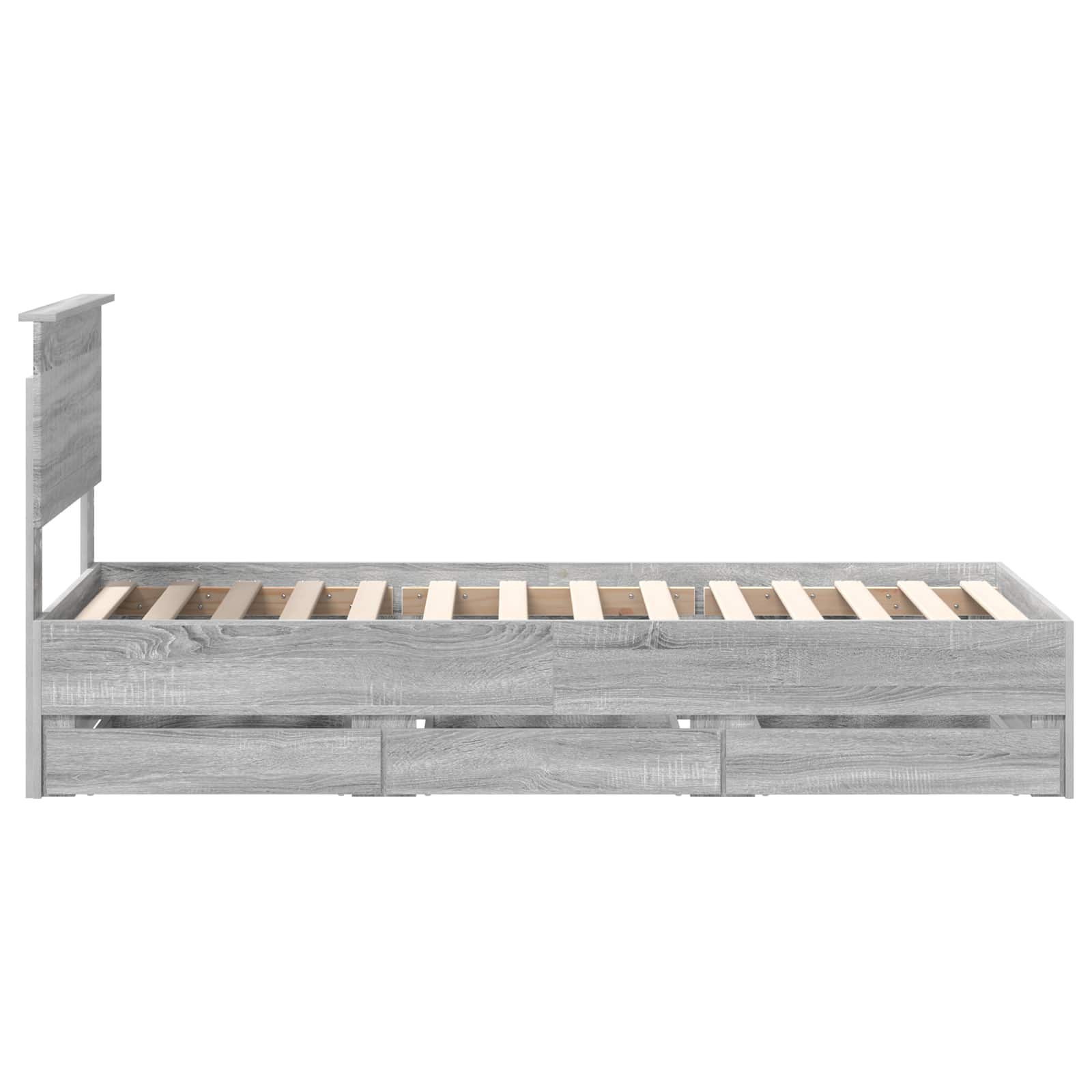 Bedframe met lade Grijs Sonoma 75 x 190 cm Ingenieurshout