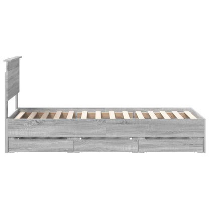 Bedframe met lade Grijs Sonoma 75 x 190 cm Ingenieurshout
