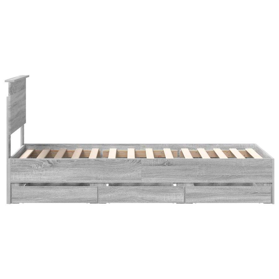 Bedframe met lade Grijs Sonoma 75 x 190 cm Ingenieurshout