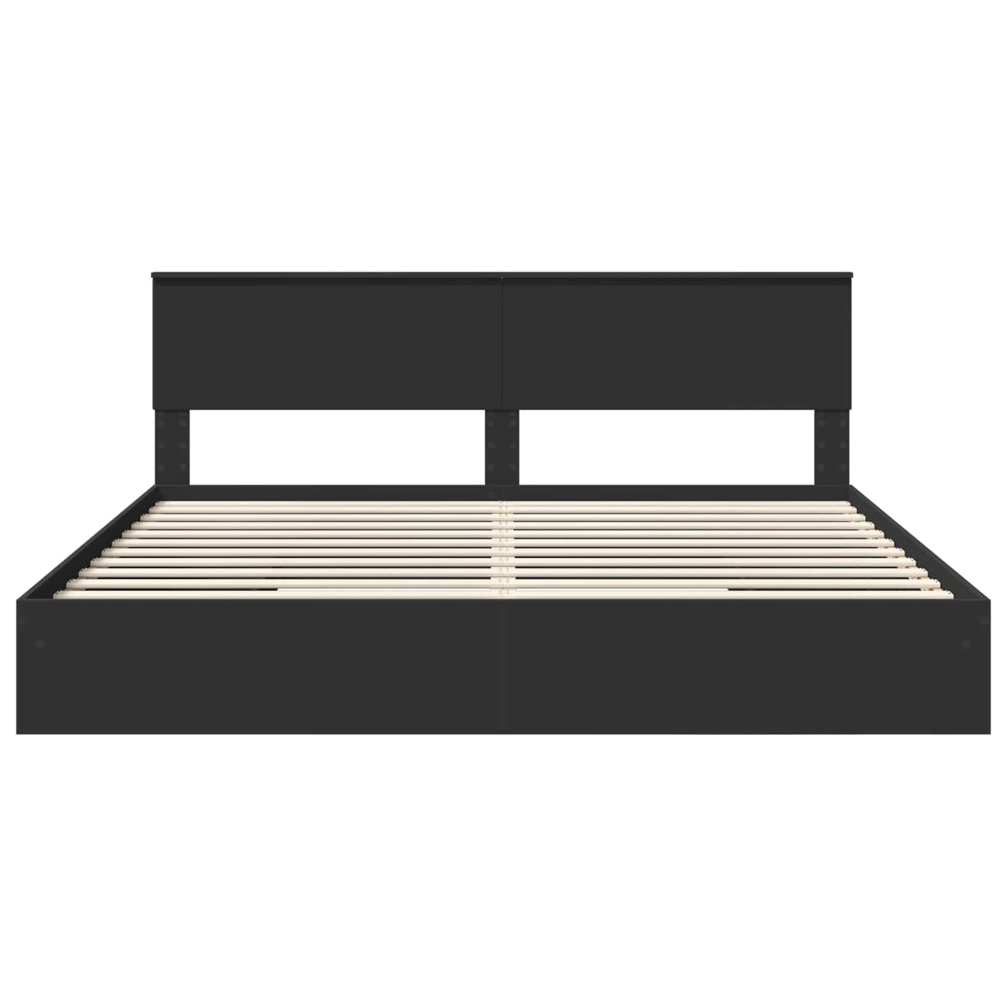 Bedframe met lade met opslag Zwart 200 x 200 cm Bewerkt hout