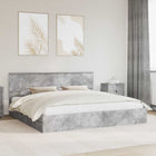 Opbergbed met hoofdeinde beton grijs 203x203x90 cm bewerkt hout