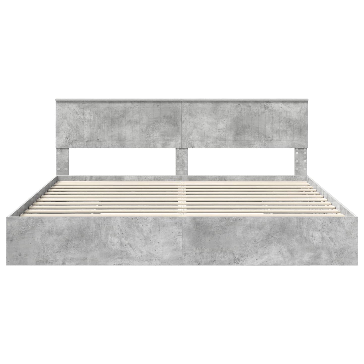 Bedframe met lade Beton Grijs 200 x 200 cm Bewerkt hout