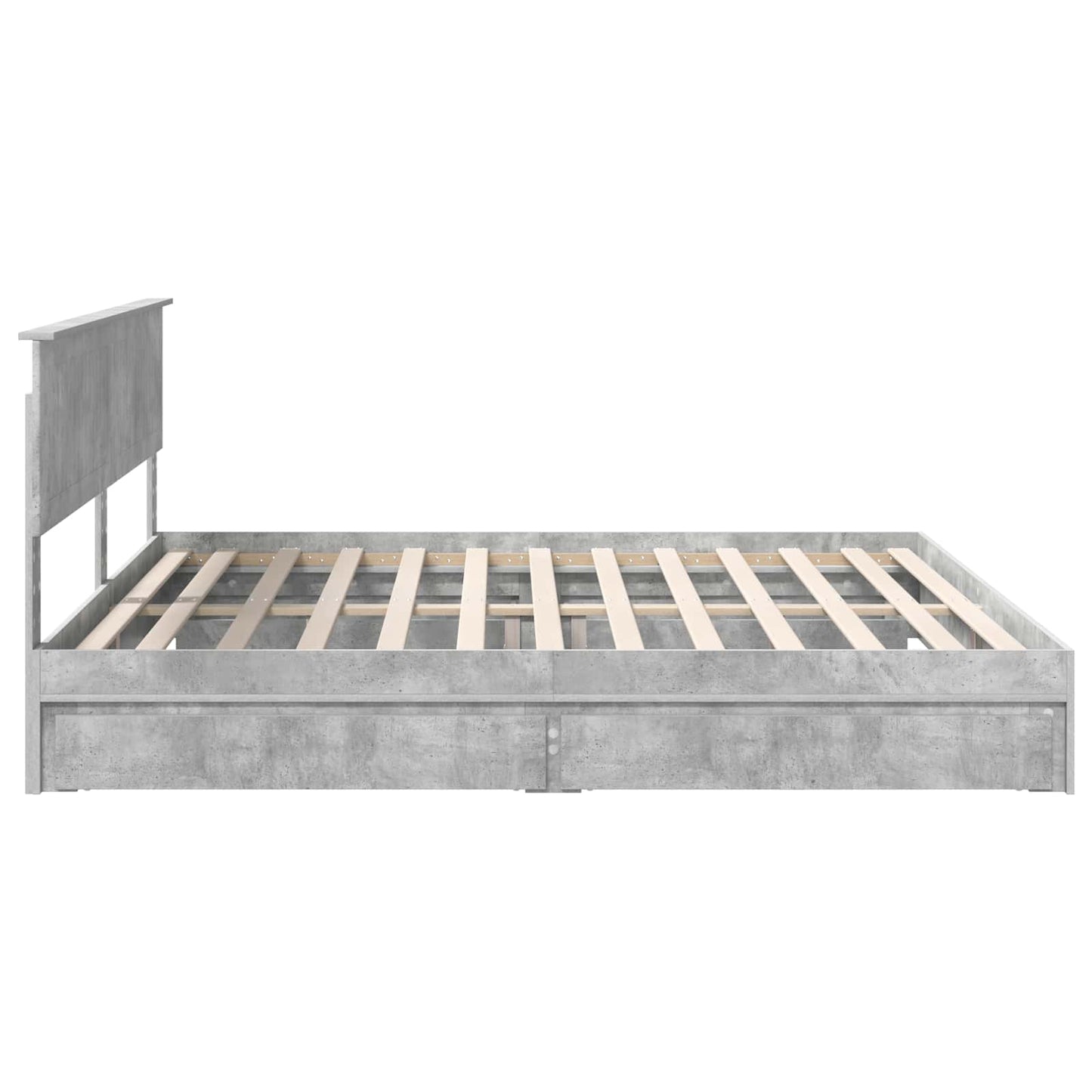 Bedframe met lade Beton Grijs 200 x 200 cm Bewerkt hout