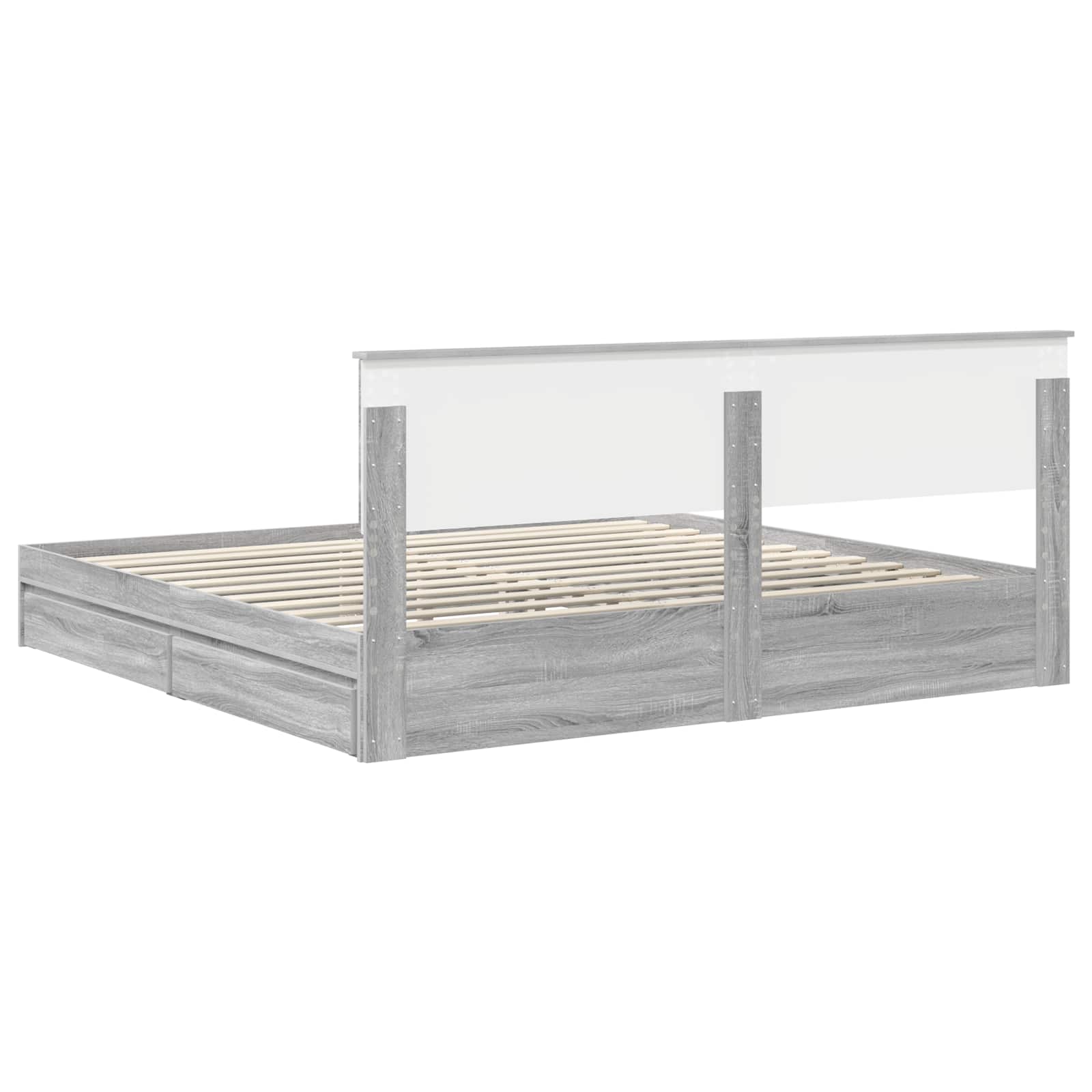 Bedframe met lade Grijs Sonoma 200 x 200 cm Bewerkt hout