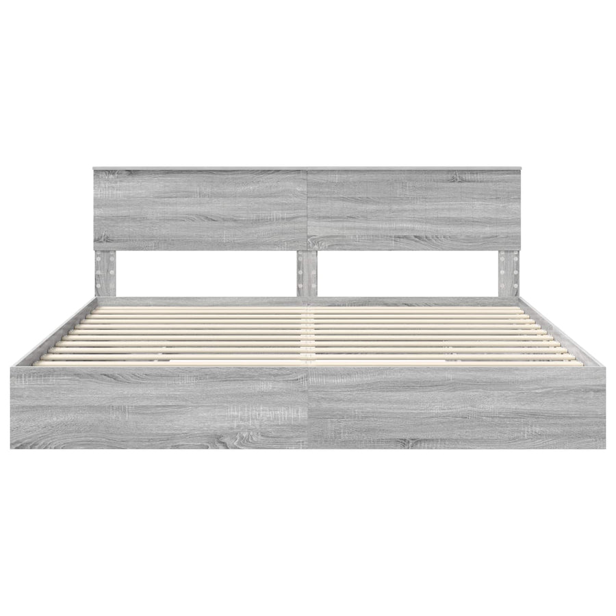 Bedframe met lade Grijs Sonoma 200 x 200 cm Bewerkt hout