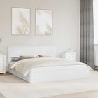 Opbergbed 180x200 cm wit bewerkt hout