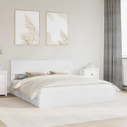 Opbergbed 180x200 cm wit bewerkt hout