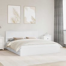 Opslag bed met hoofdeinde Wit 180 x 200 cm Bewerkt hout